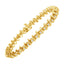 Bracelet en lien en argent sterling plaqué or jaune 10KT avec diamants - 7,5"