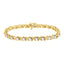 Bracelet en lien en argent sterling plaqué or jaune 10K avec diamants - Taille 7,25"