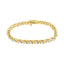Bracelet en lien en argent sterling plaqué or jaune 10K avec diamants - Taille 7,25"