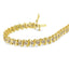 10K Yellow Gold Plated Sterling Silver Diamond S Link Bracelet - 7"