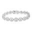 Bracelet en argent sterling .925 avec diamants en cercle imbriqué - 7" lien de mode