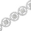 Bracelet en argent sterling .925 avec diamants en cercle imbriqué - 7" lien de mode