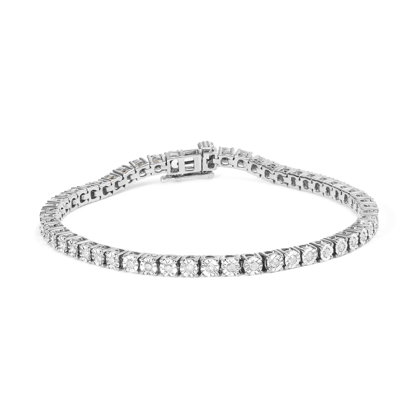 Pulsera de Tenis con Diamantes Miracle-Set de Plata Esterlina .925 - 7"