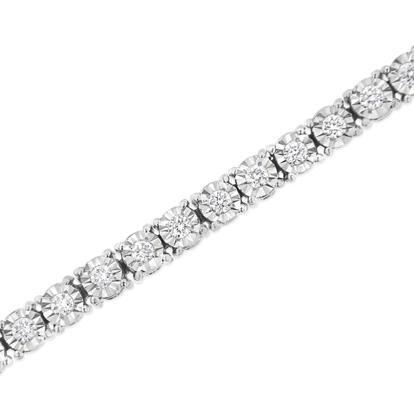 Bracelet de tennis en or blanc 14K avec diamants cultivés en laboratoire - 3,0 Cttw