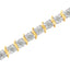 Pulsera de Tenis S-Curve de Diamantes en Oro de 10K y Plata Esterlina Bicolor
