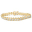 Pulsera de Tenis S-Curve de Diamantes Chapada en Oro Amarillo de 14K - 7"