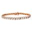 14K Rose Gold Plated Sterling Silver Diamond Tennis Bracelet - 7"