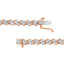 14K Rose Gold Plated Sterling Silver Diamond Tennis Bracelet - 7"