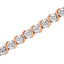 14K Rose Gold Plated Sterling Silver Diamond Tennis Bracelet - 7"