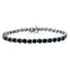 Pulsera de Tenis S-Link de Diamante Azul de Plata Esterlina .925 - 7.25"