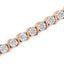 Pulsera de Tenis de Diamantes de Plata Esterlina Baño de Oro Rosa de 14K - 7"