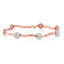 .925 10k Or Rose Plaqué Argent Sterling Bracelet Floral en Diamant
