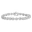 .925 Sterling Silver Miracle Set Diamond "X" Link Bracelet - 7.25"