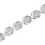 .925 Sterling Silver Miracle Set Diamond "X" Link Bracelet - 7.25"