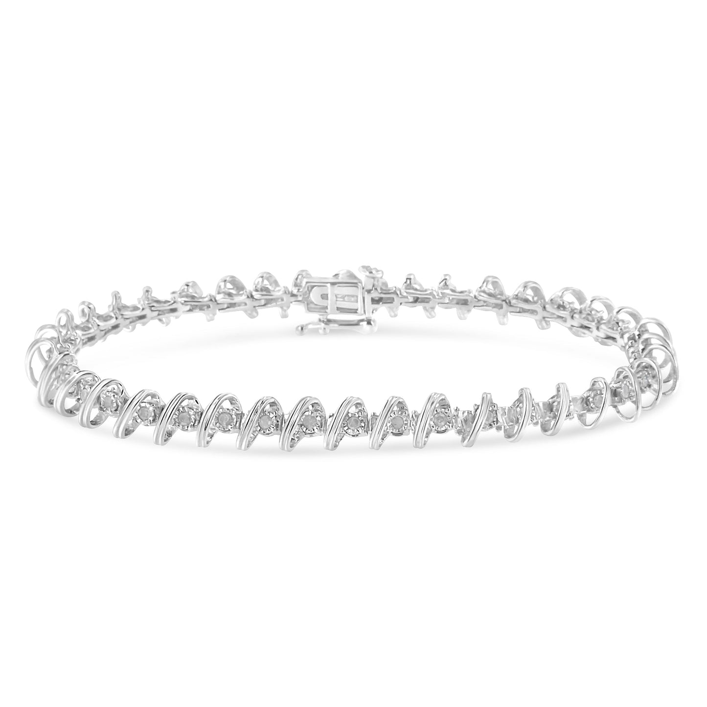 Pulsera de Tenis con Diamantes Miracle-Set de Plata Esterlina .925 de 1/2 Cttw