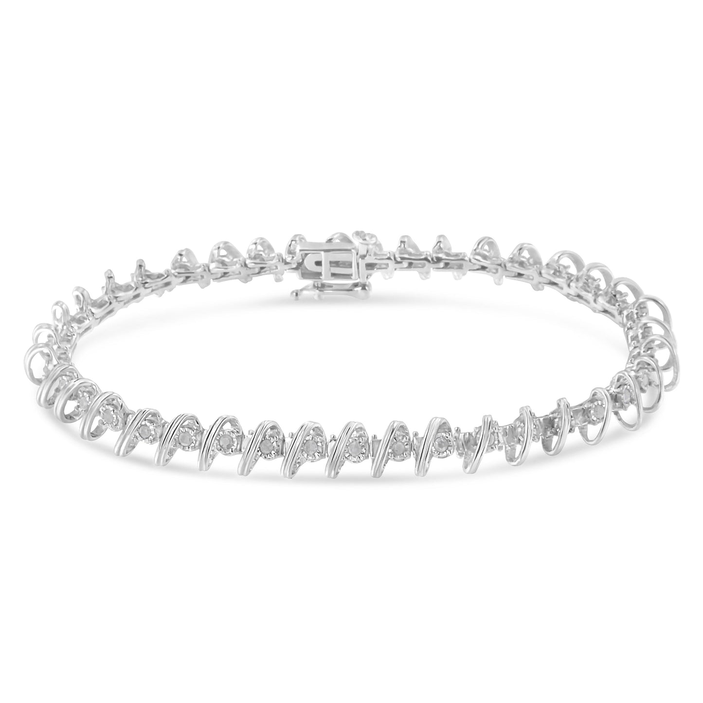 Pulsera de Tenis con Diamantes Miracle-Set de Plata Esterlina .925 de 1/2 Cttw