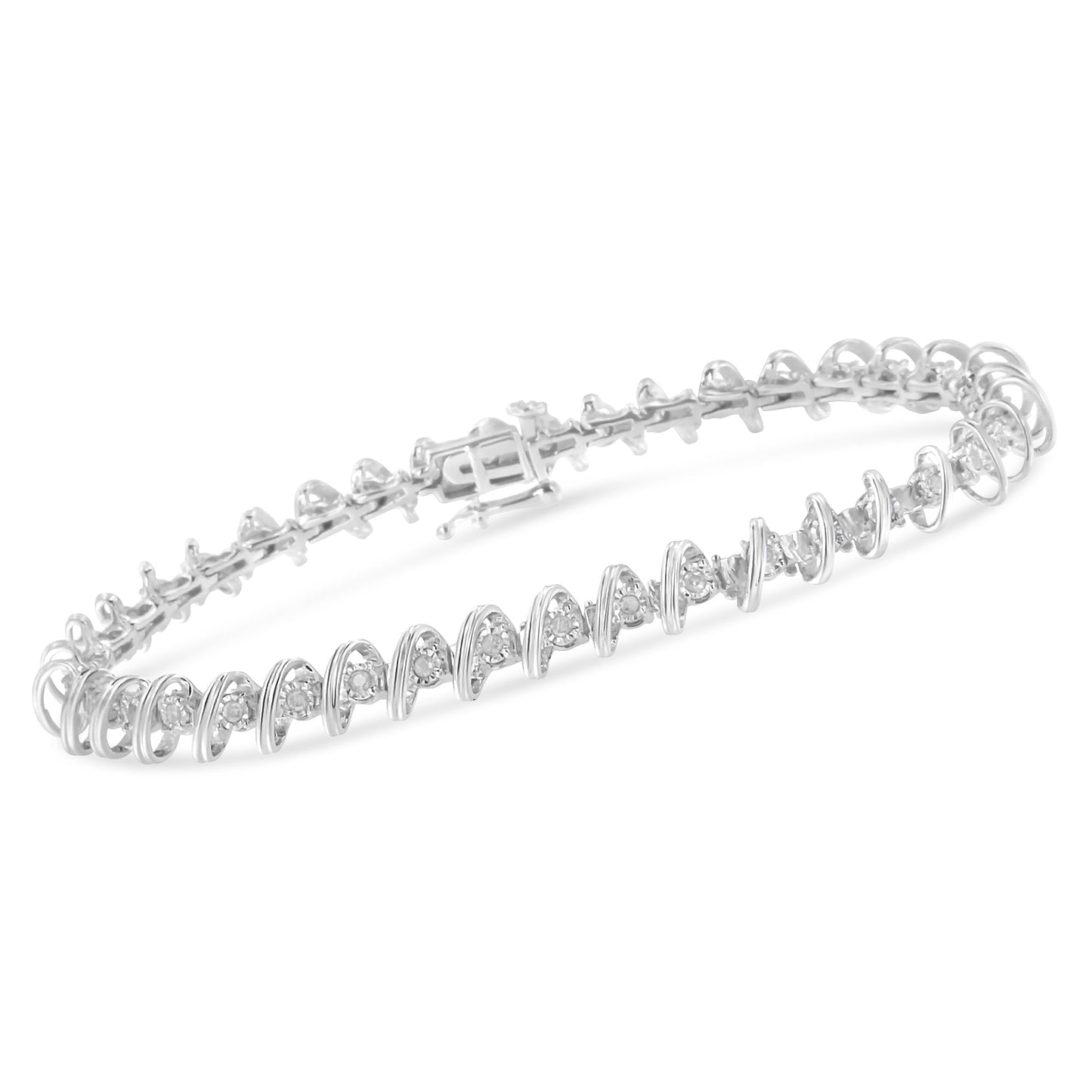 Pulsera de Tenis con Diamantes Miracle-Set de Plata Esterlina .925 de 1/2 Cttw
