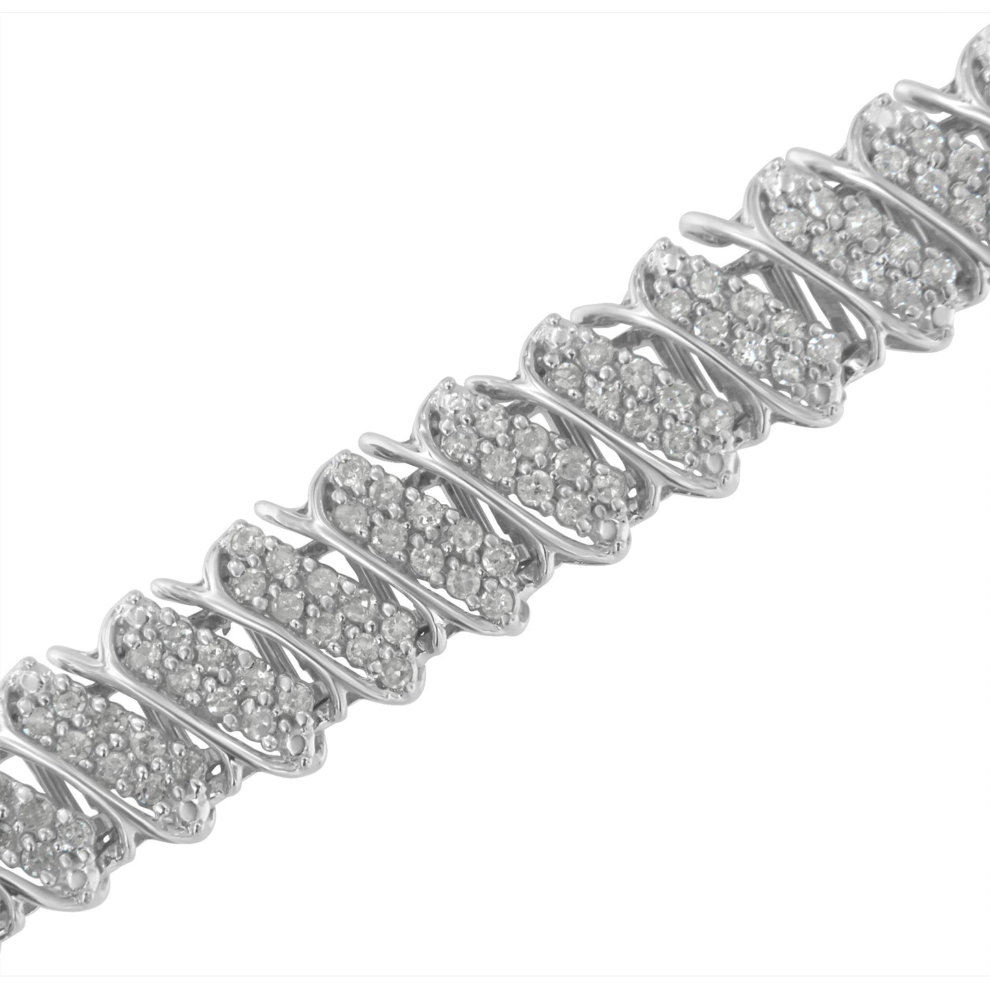 Bracelet de tennis en argent sterling .925 avec diamants de 3,0 cttw en plusieurs rangées