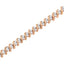 Bracelet de tennis en argent sterling plaqué or rose 14KT avec diamants en S