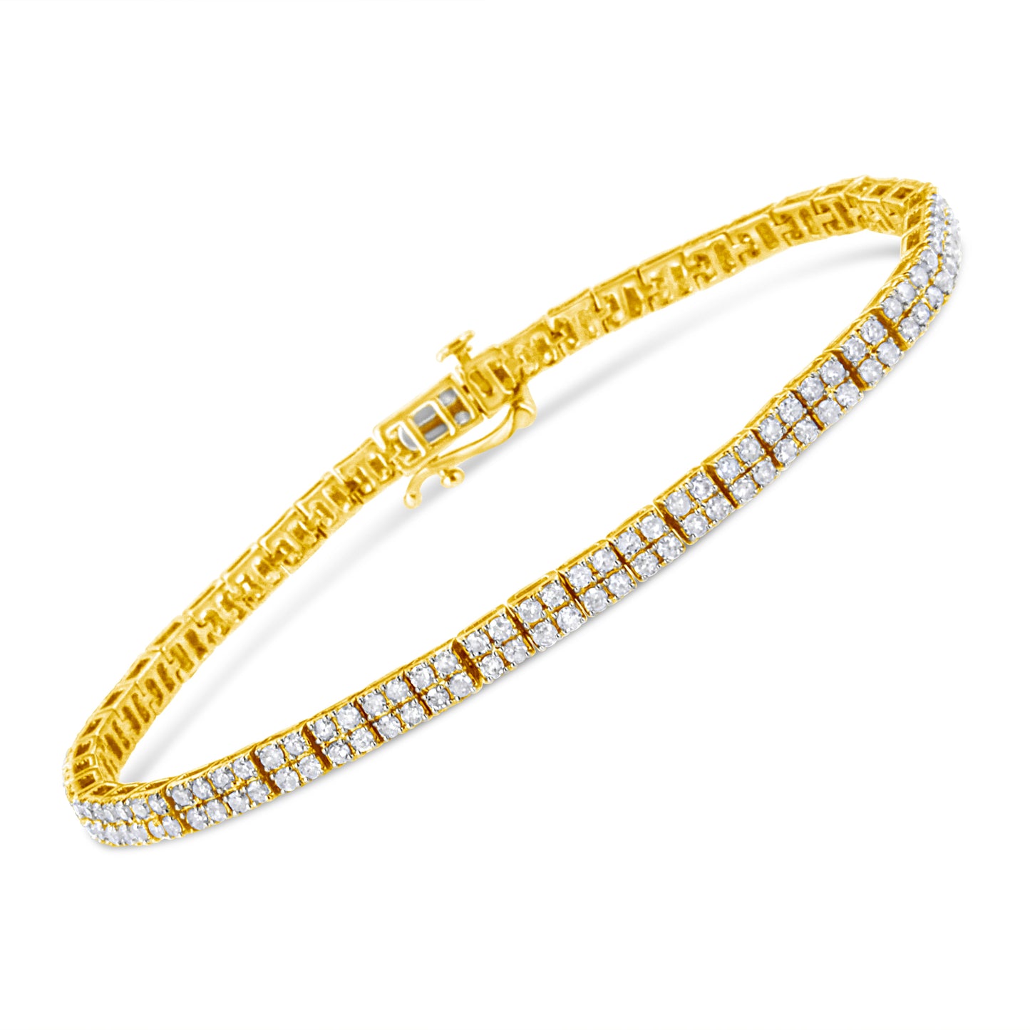 Bracelet en lien en diamant plaqué or jaune 14K - 7,25"