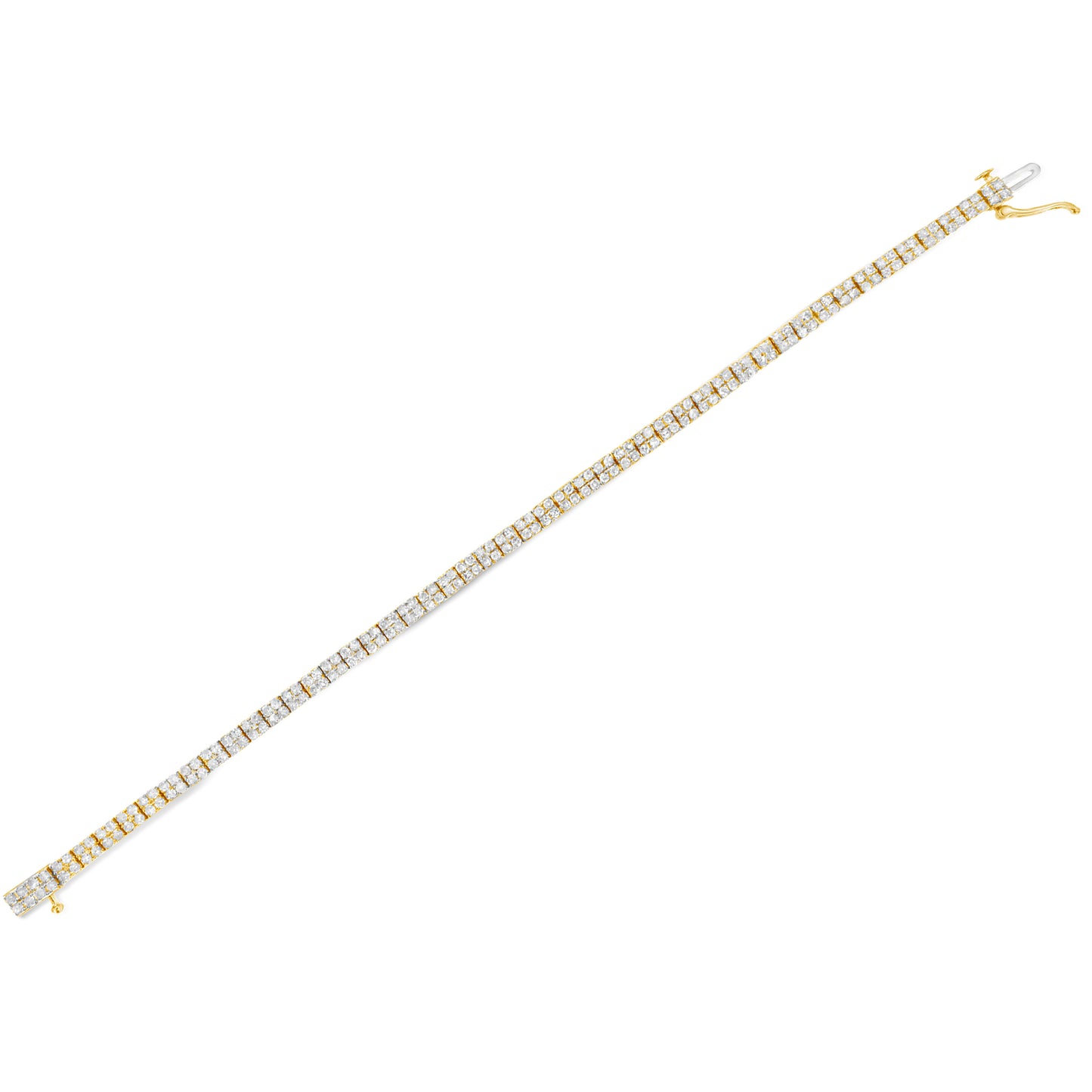 Bracelet en lien en diamant plaqué or jaune 14K - 7,25"