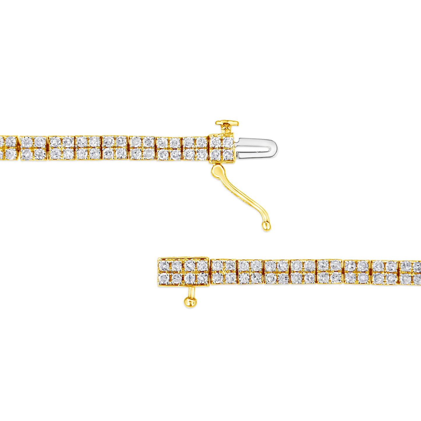 Bracelet en lien en diamant plaqué or jaune 14K - 7,25"