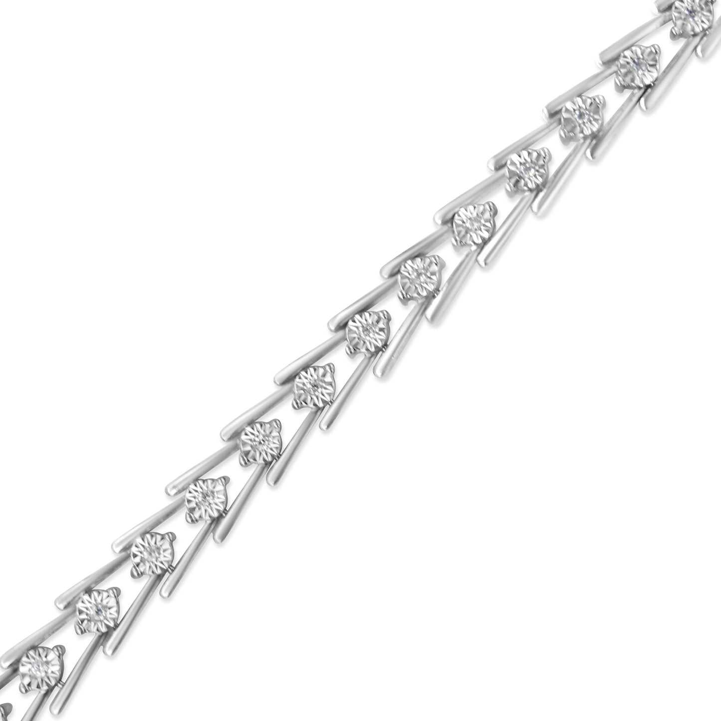 Pulsera de Tenis Doble Swoosh de Diamante de Plata Esterlina .925 - Tamaño 7.75