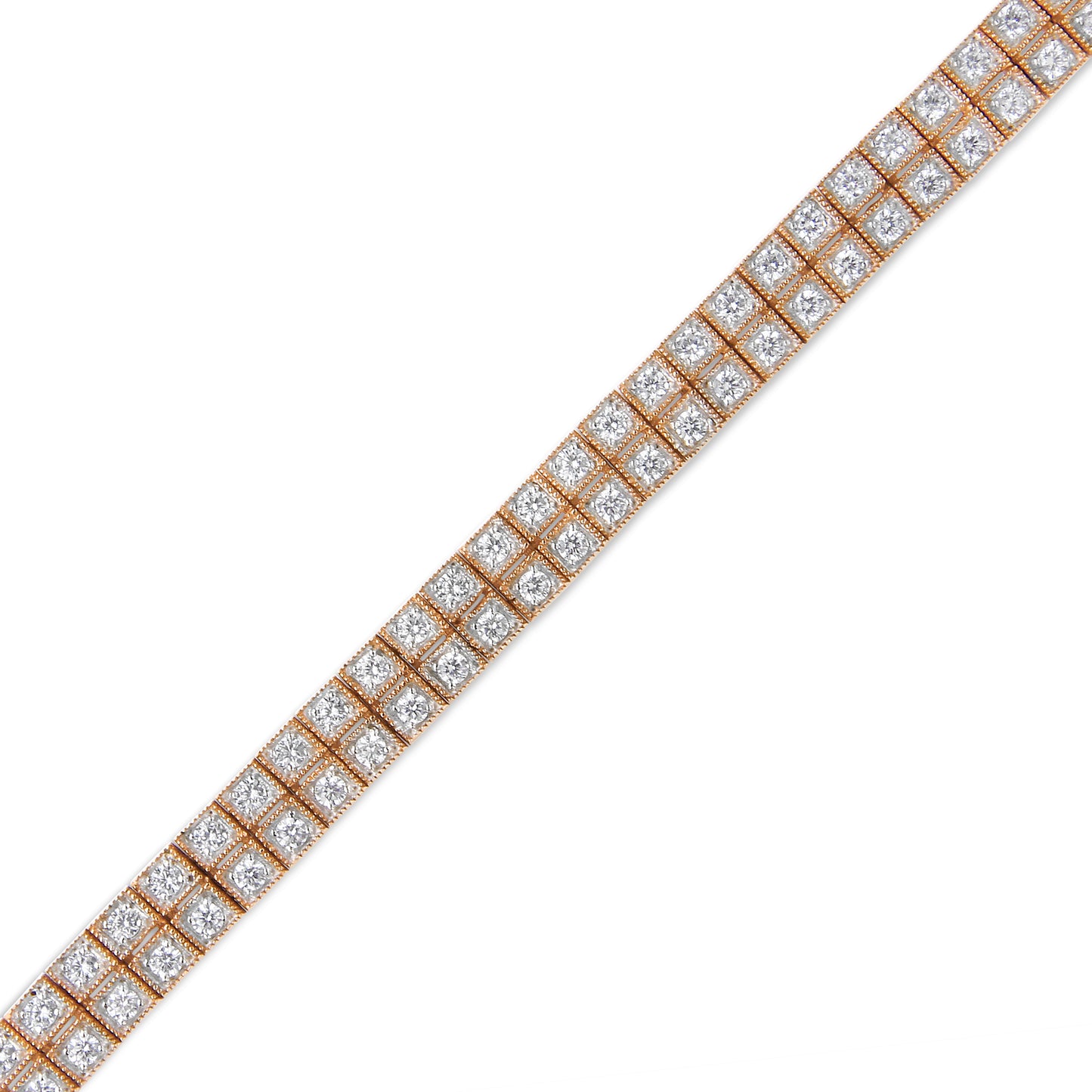 Pulsera de Tenis de Dos Filas con Diamantes Crecidos en Laboratorio de Oro Rosa de 14K