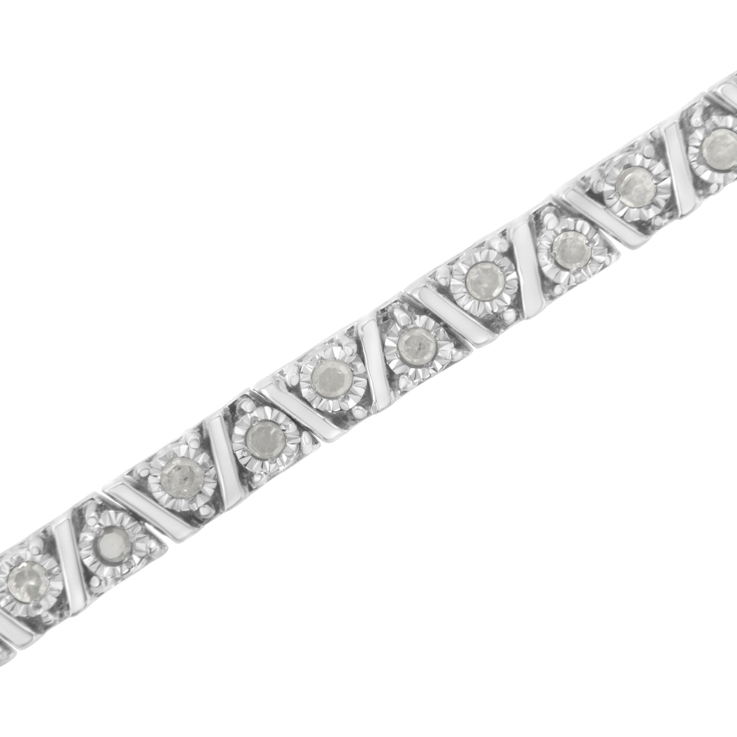 .925 Pulsera de Tenis de Diamantes de Plata Esterlina