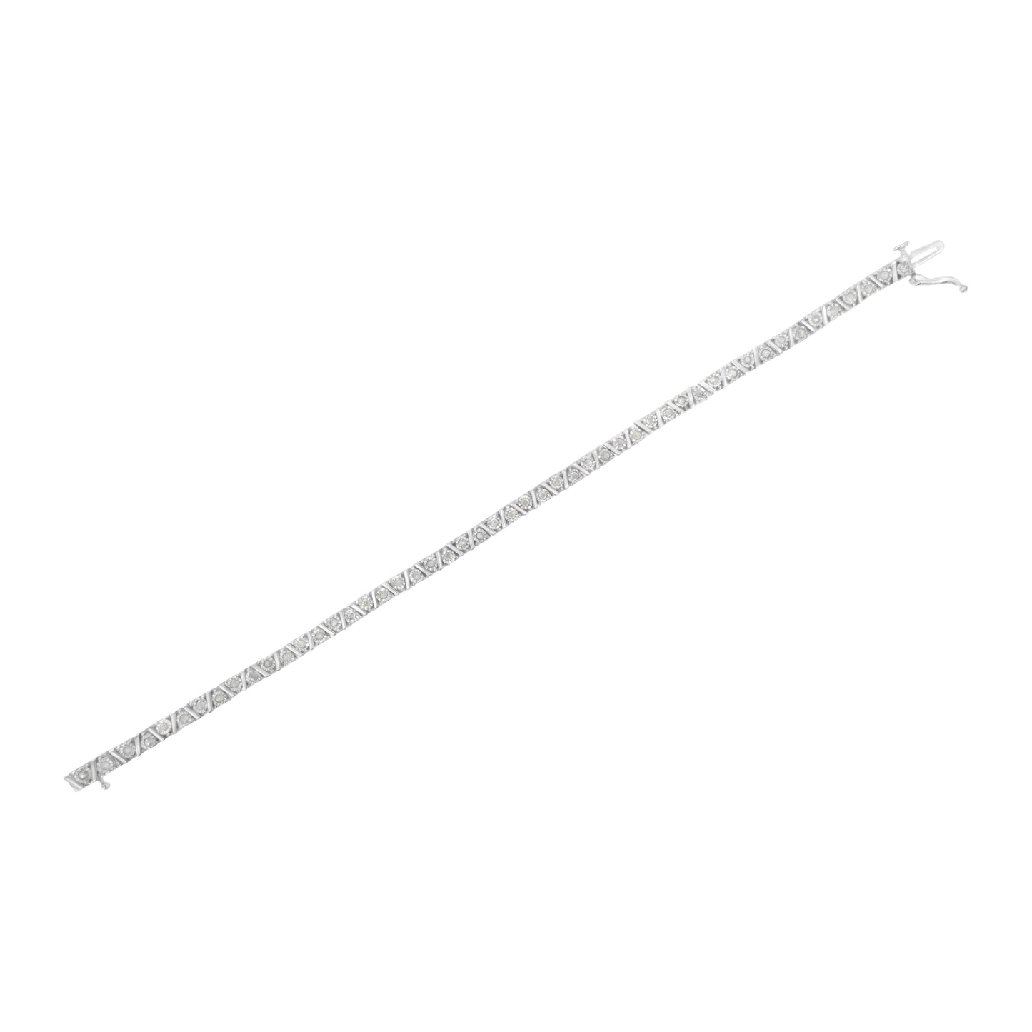 .925 Pulsera de Tenis de Diamantes de Plata Esterlina