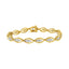 Pulsera de eslabones de plata esterlina chapada en oro amarillo de 10K con diamantes - 7.25"