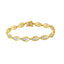 Pulsera de eslabones de plata esterlina chapada en oro amarillo de 10K con diamantes - 7.25"