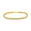 Pulsera de eslabones de plata esterlina chapada en oro amarillo de 10K con diamantes - 7.25"