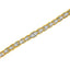 Pulsera de eslabones de plata esterlina chapada en oro amarillo de 10K con diamantes - 7.25"