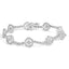 Pulsera de eslabones cuadrados con halo de diamantes de plata esterlina .925 - 7.25"