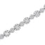 10K White Gold Diamond Floral Cluster Link Bracelet - 4.0 cttw