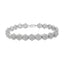 Pulsera de eslabones en flor con diamantes de plata esterlina .925 - 7.25"