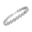 Pulsera de eslabones en flor con diamantes de plata esterlina .925 - 7.25"