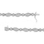 Bracelet double feuille en argent sterling .925 avec diamants - 1 cttw