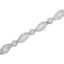 Bracelet double feuille en argent sterling .925 avec diamants - 1 cttw