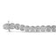 .925 Sterling Silver Diamond Cluster Link Bracelet - Size 7.25"