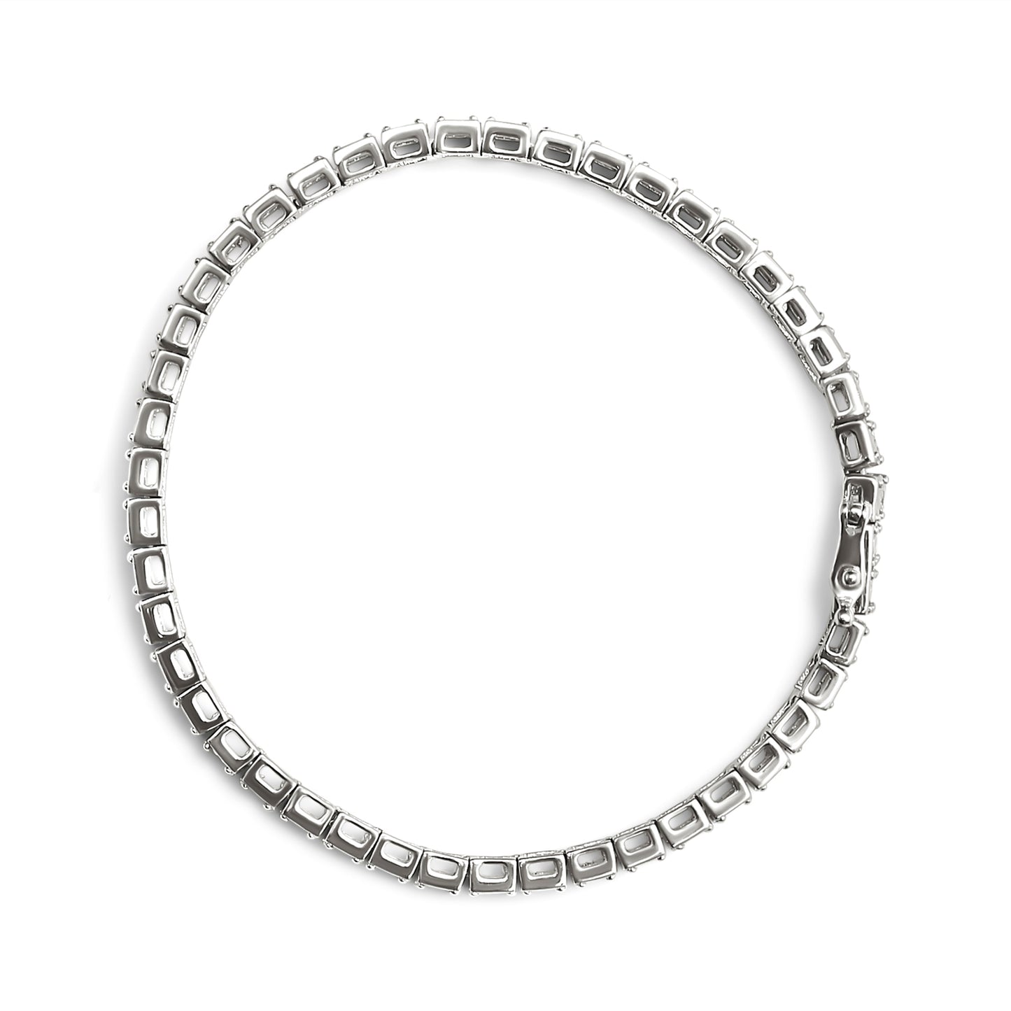 .925 Sterling Silver Diamond Link Bracelet - 1/10 Cttw