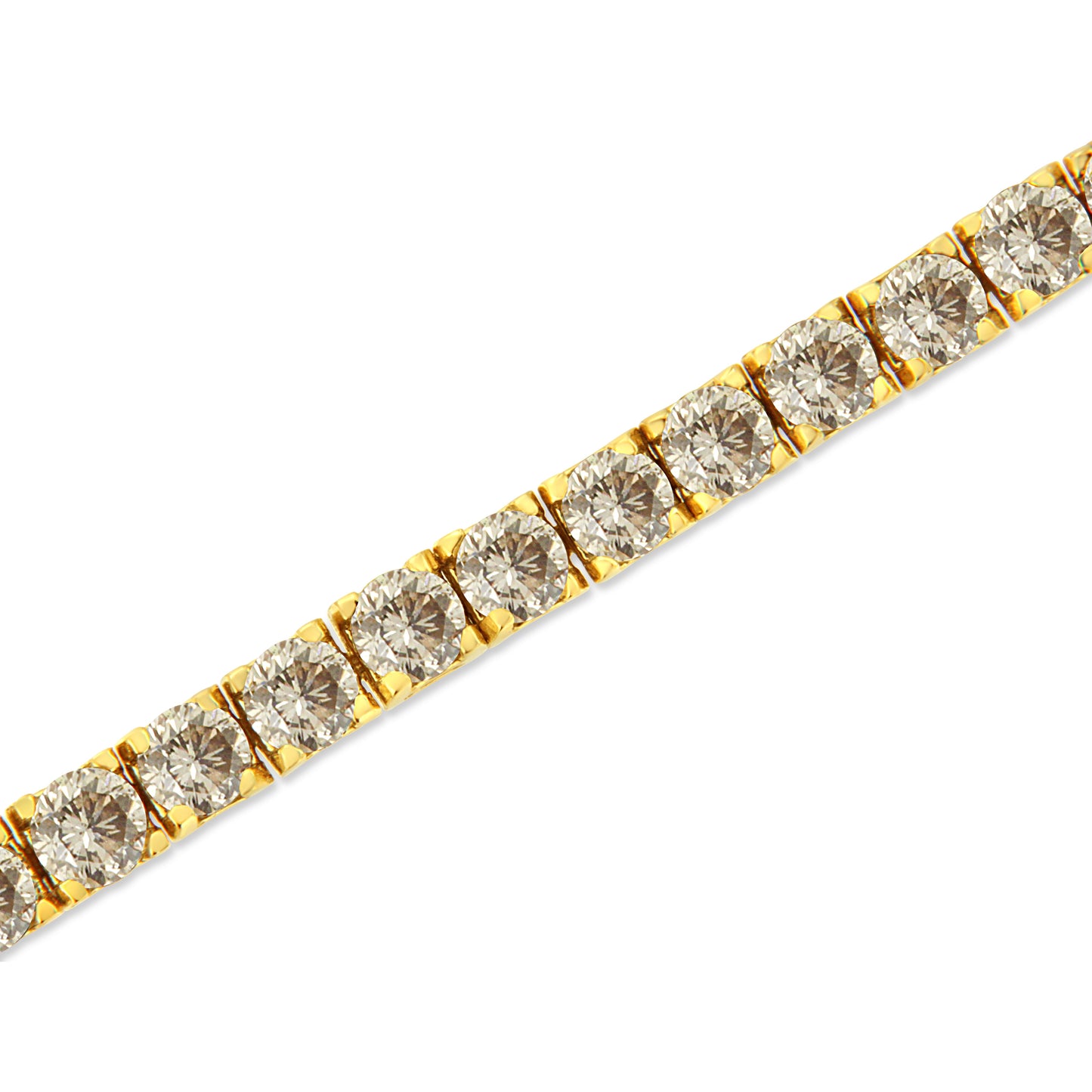 14K Yellow Gold Plated Sterling Silver Diamond Tennis Bracelet - 8.0 Cttw