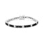 Pulsera de tenis de diamantes negros y blancos de plata esterlina .925 - 7.25 pulgadas