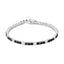 Pulsera de tenis de diamantes negros y blancos de plata esterlina .925 - 7.25 pulgadas