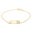 Pulsera Ajustable de Encanto de Clip de Papel de Diamante de Oro Amarillo de 10K - 7.25 Pulgadas