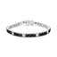 Pulsera de tenis de diamantes negros y blancos de plata esterlina .925 - 7.25 pulgadas