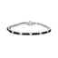 Pulsera de tenis de diamantes negros y blancos de plata esterlina .925 - 7.25 pulgadas