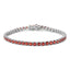 Bracelet de tennis en argent sterling .925 avec grenats orange créés - 7,25"
