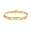 14K Gold Plated Sterling Silver Diamond Accent Cross Bracelet - 7.25"